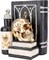 Halloween Skull Heads with Books Statue Head Sculptures Table Sign Decor(black)